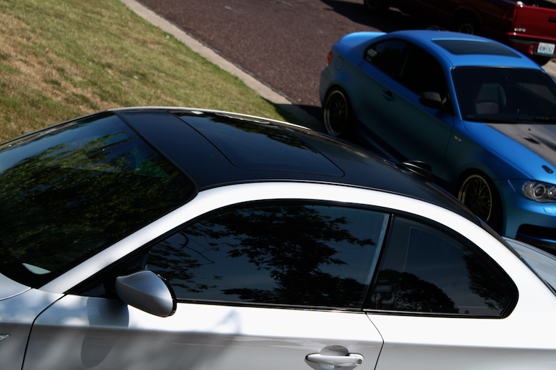 Black Gloss Vinyl Wrap On Roof